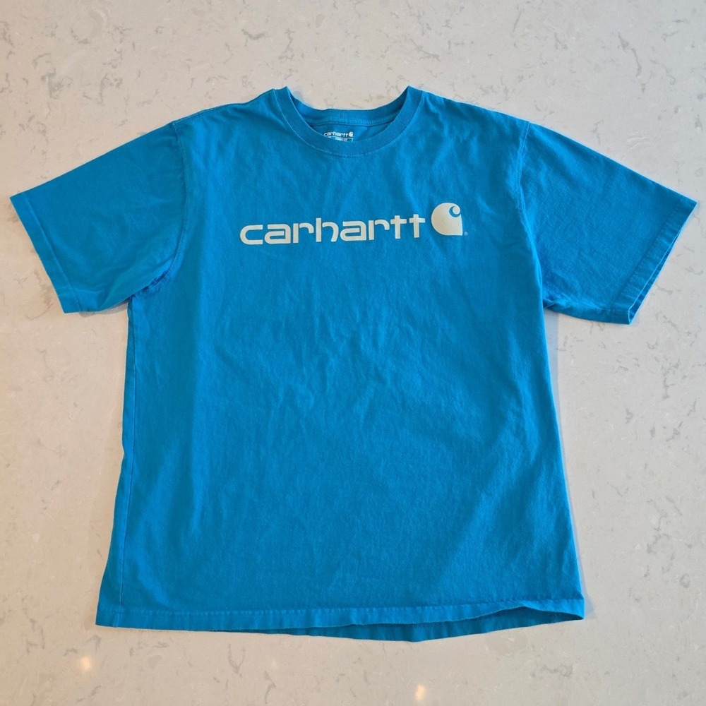 Carhartt Mens Loose Fit Graphic Logo T-Shirt Blue XL TK0195-M K195 HF2